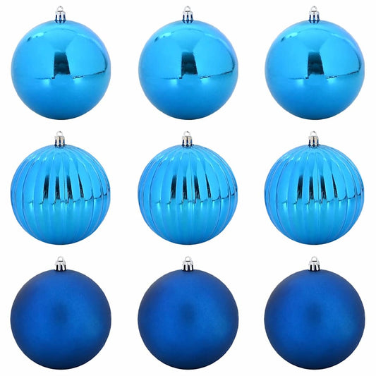 vidaXL Σετ Μπάλλες Χριστουγέννων XL 9 pcs Μπλε Πλαστικό
