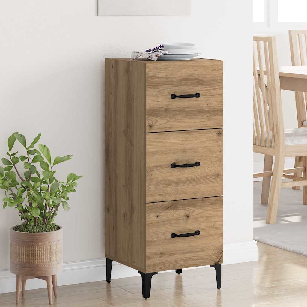 vidaXL Πλαϊνό γραφείο με συρτάρι Artisan Oak 34,5 x 34 x 90 εκ.