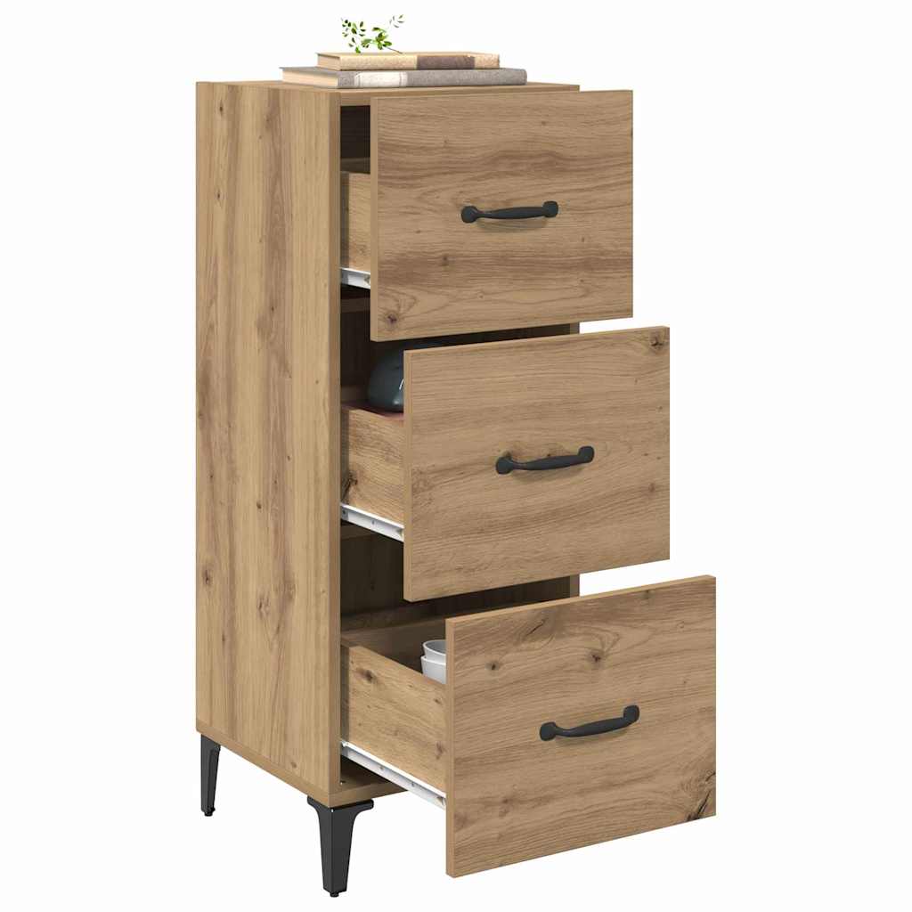 vidaXL Πλαϊνό γραφείο με συρτάρι Artisan Oak 34,5 x 34 x 90 εκ.