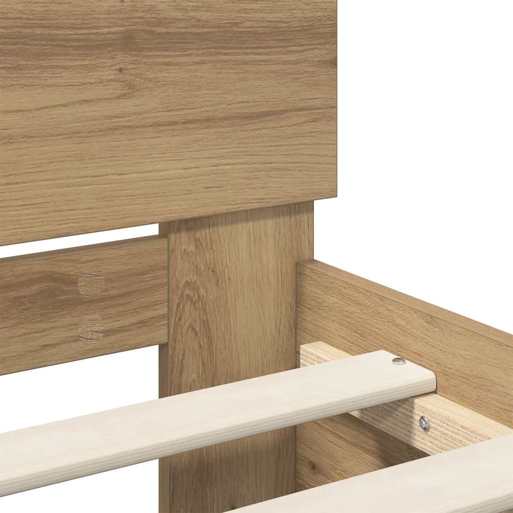 vidaXL Σκελετός Κρεβατιού Artisan Oak 100 x 200 cm Επεξεργασμένο ξύλο