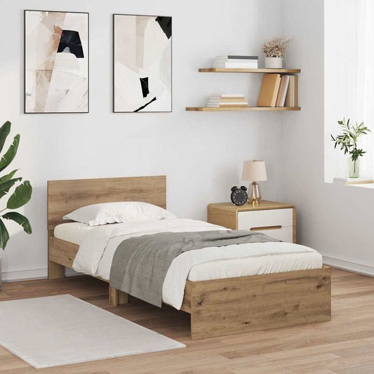 vidaXL Σκελετός Κρεβατιού Artisan Oak 100 x 200 cm Επεξεργασμένο ξύλο