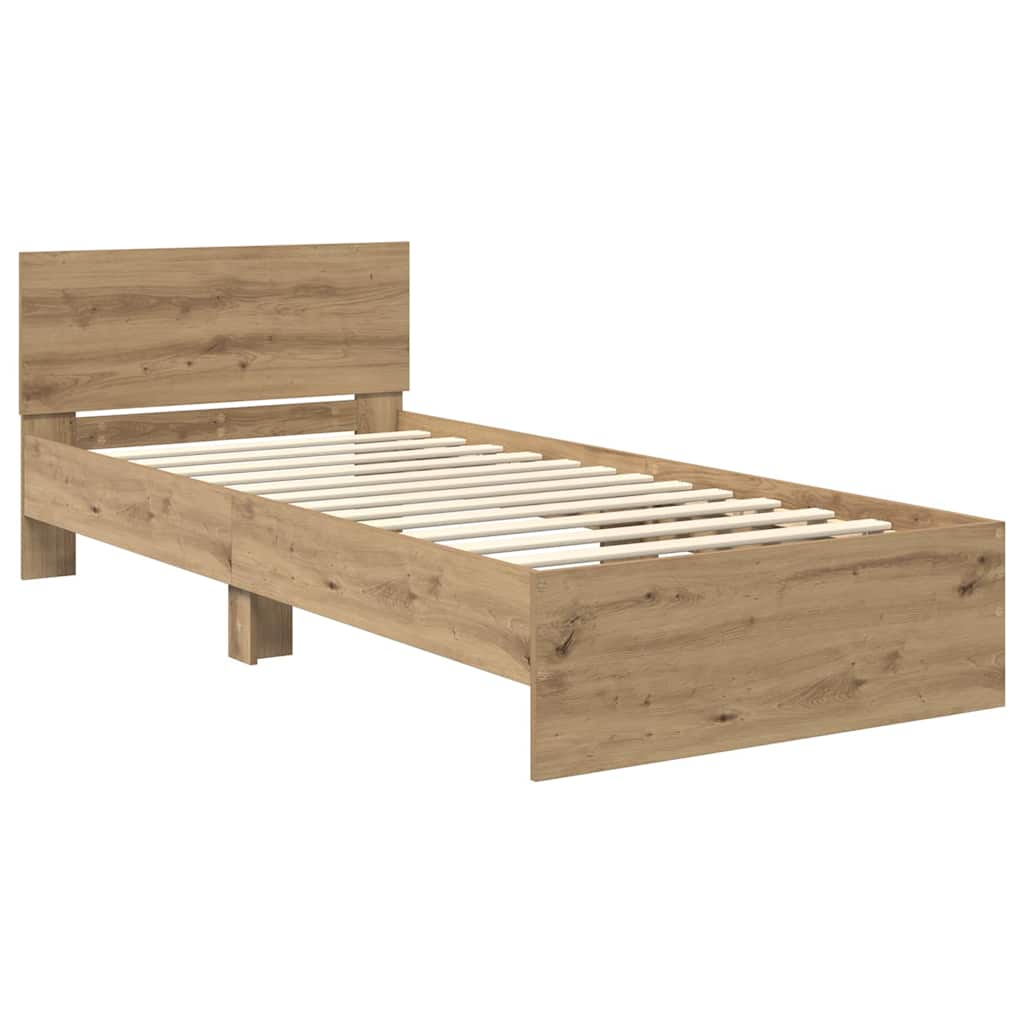 vidaXL Σκελετός Κρεβατιού Artisan Oak 100 x 200 cm Επεξεργασμένο ξύλο
