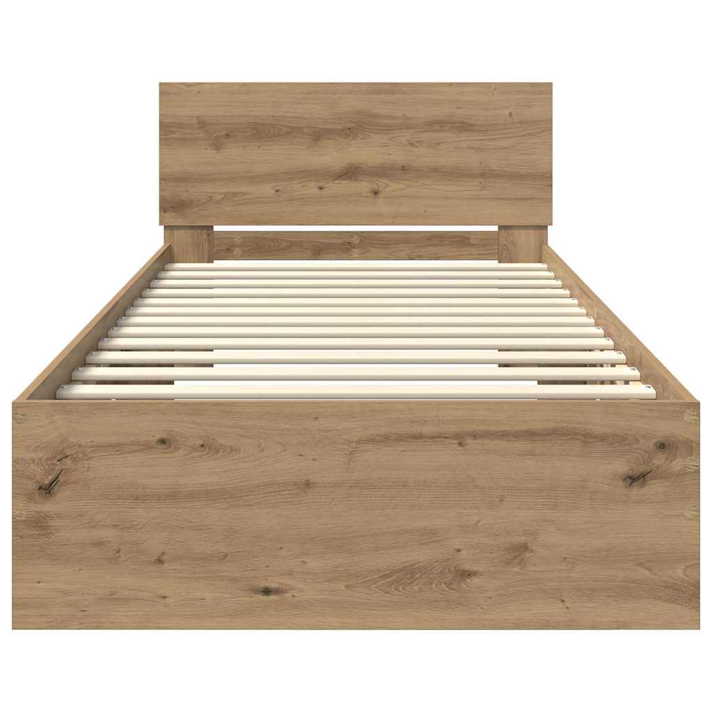 vidaXL Σκελετός Κρεβατιού Artisan Oak 100 x 200 cm Επεξεργασμένο ξύλο