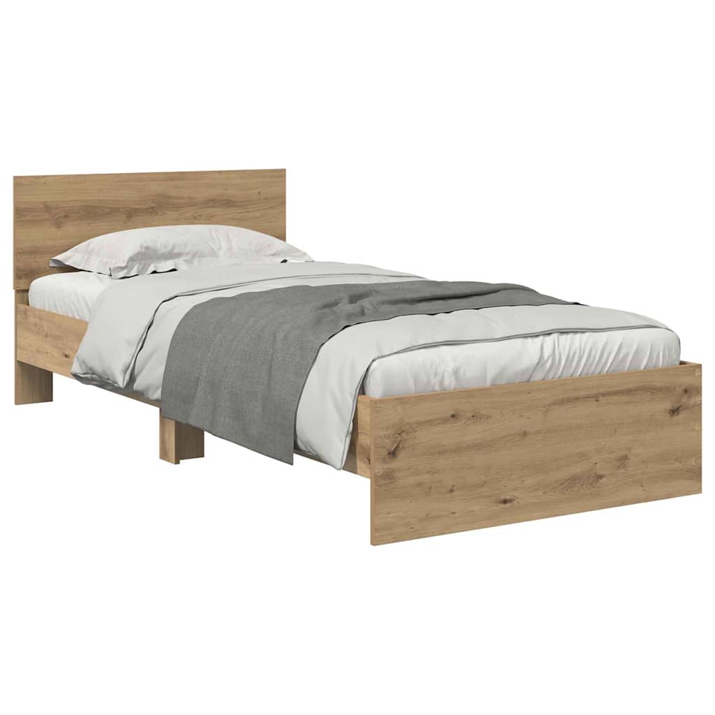 vidaXL Σκελετός Κρεβατιού Artisan Oak 100 x 200 cm Επεξεργασμένο ξύλο