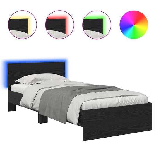 vidaXL Σκελετός Κρεβατιού Μαύρη Οξυά 100 x 200 cm Επεξεργασμένο ξύλο