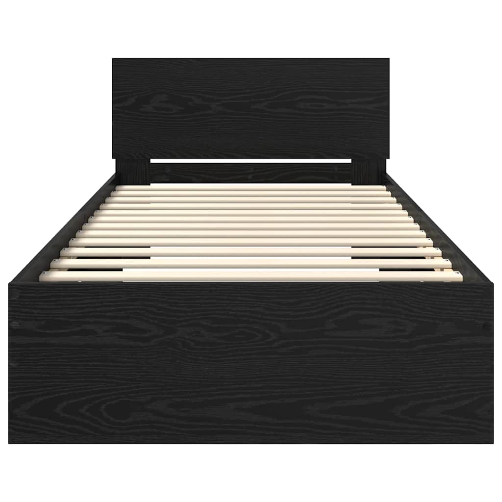 vidaXL Σκελετός Κρεβατιού Μαύρη Οξυά 90 x 190 cm Επεξεργασμένο ξύλο
