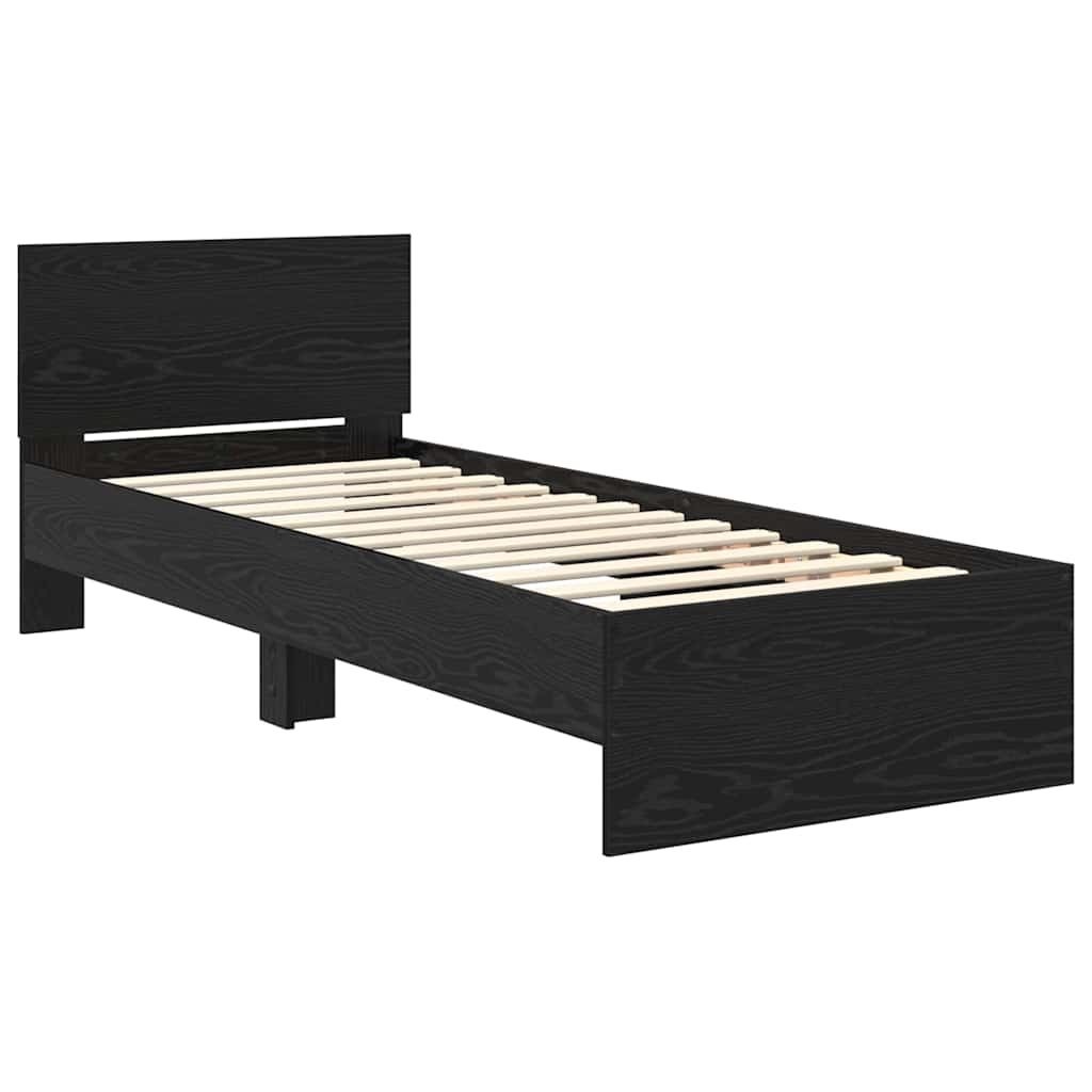 vidaXL Σκελετός Κρεβατιού Μαύρη Οξυά 75 x 190 cm Επεξεργασμένο ξύλο