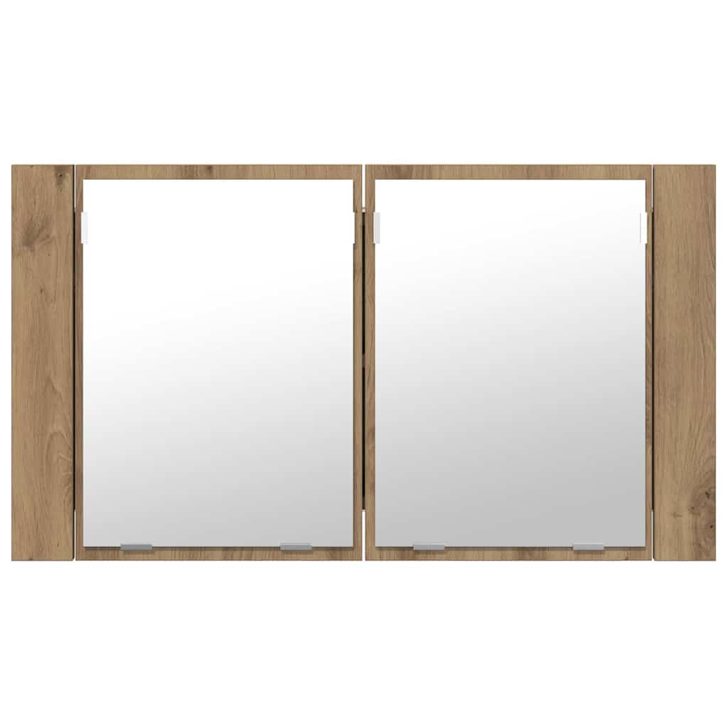vidaXL Καθρέφτης Ντουλάπα Μπάνιου με ράφι Artisan Oak 80 x 12 x 45 εκ