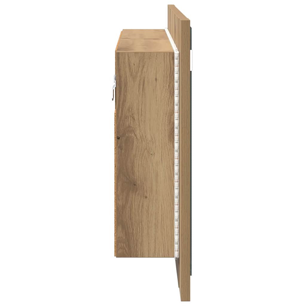 vidaXL Καθρέφτης Ντουλάπα Μπάνιου με ράφι Artisan Oak 80 x 12 x 45 εκ