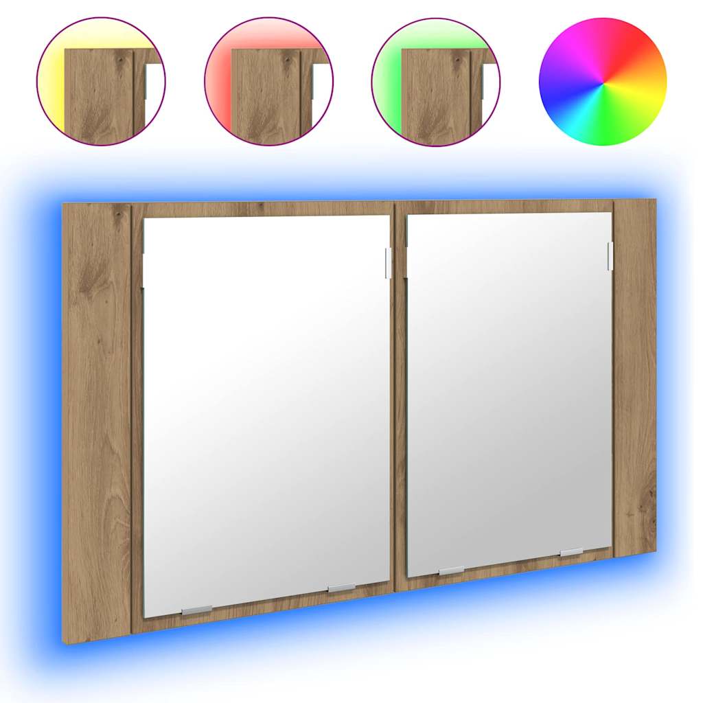 vidaXL Καθρέφτης Ντουλάπα Μπάνιου με ράφι Artisan Oak 80 x 12 x 45 εκ