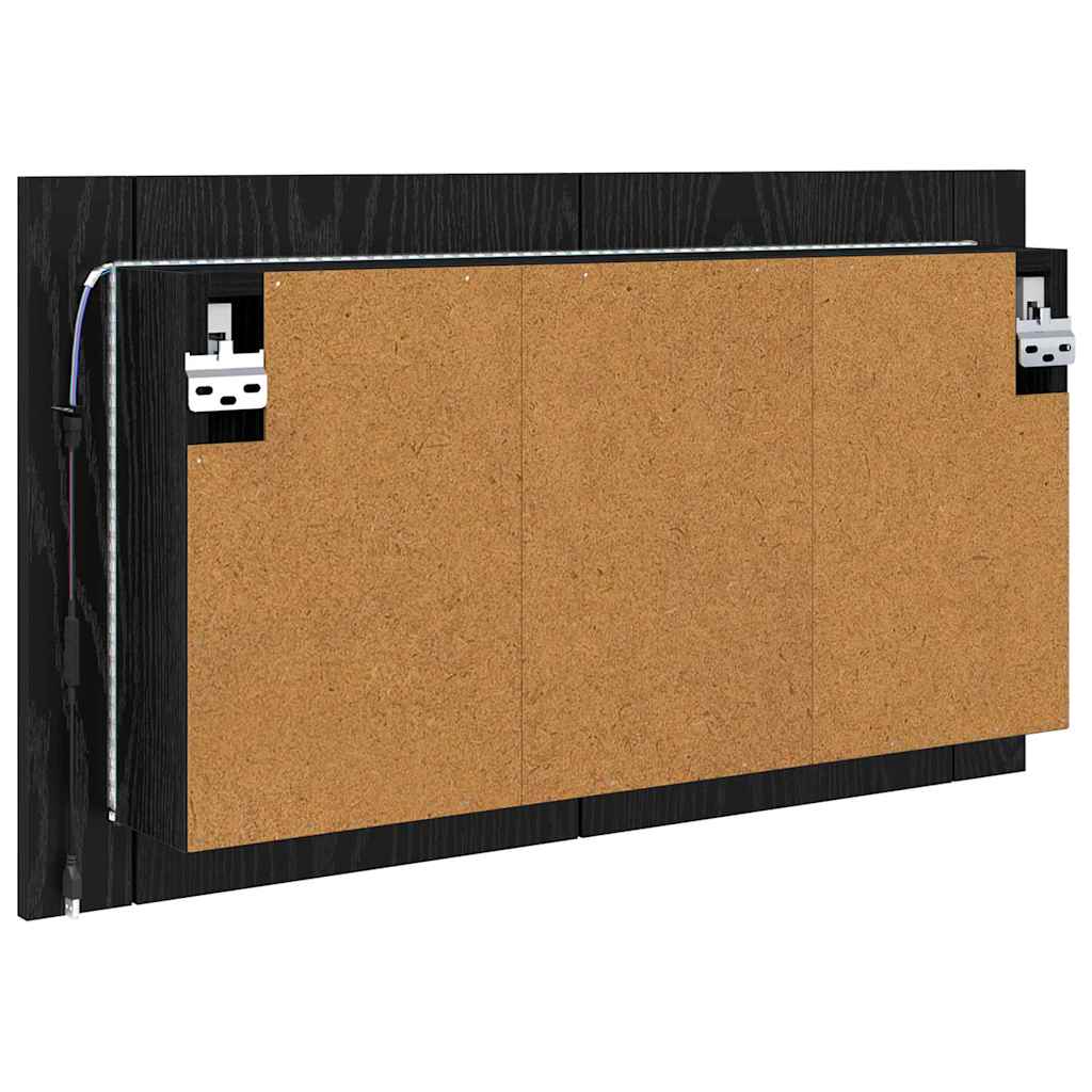 vidaXL Καθρέφτης Ντουλάπα Μπάνιου με ράφι Μαύρη Οξυά 80 x 12 x 45 εκ