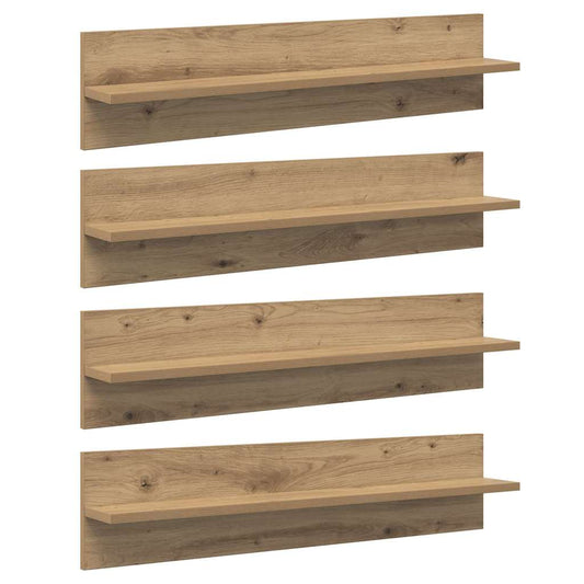vidaXL Ράφια Τοίχου με ράφι 4 pcs Artisan Oak 80 x 11,5 x 18 εκ