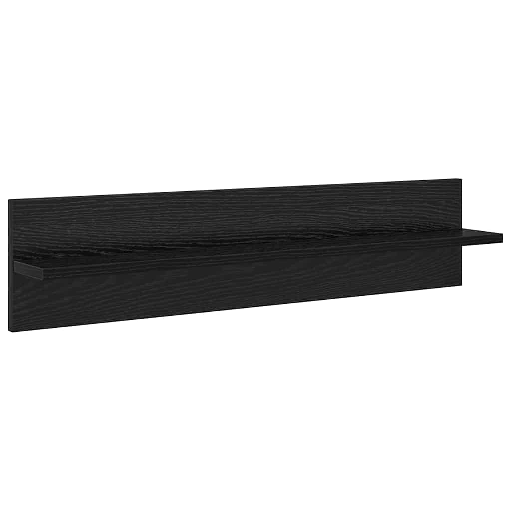 vidaXL Ράφια Τοίχου με ράφι 4 pcs Μαύρη Οξυά 80 x 11,5 x 18 εκ
