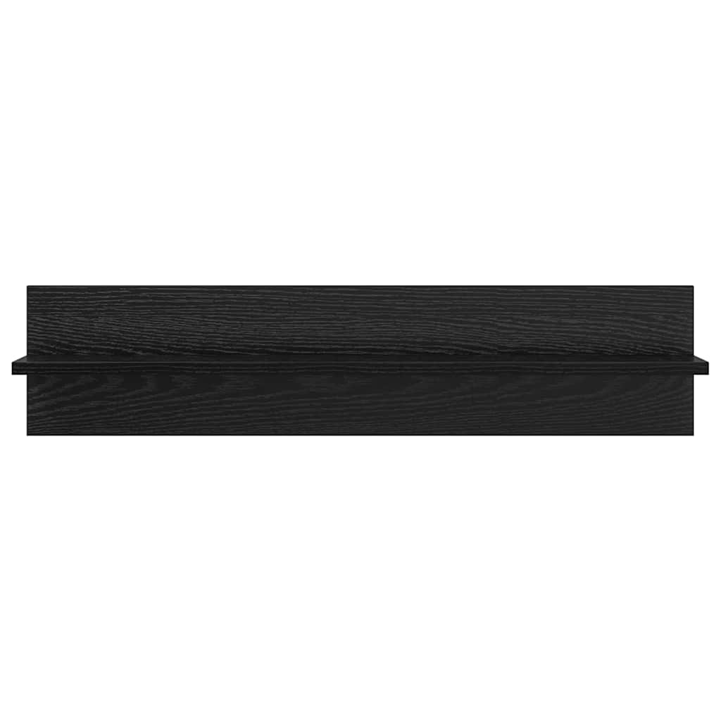 vidaXL Ράφια Τοίχου με ράφι 4 pcs Μαύρη Οξυά 80 x 11,5 x 18 εκ