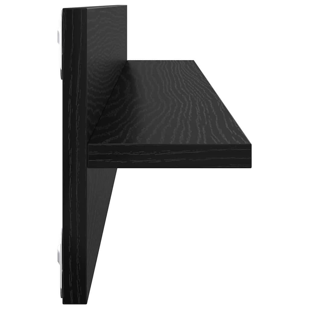 vidaXL Ράφια Τοίχου με ράφι 4 pcs Μαύρη Οξυά 80 x 11,5 x 18 εκ