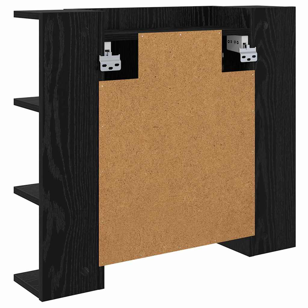 vidaXL Ντουλάπα Καθρέφτη με ράφι Μαύρη Οξυά 70 x 16,5 x 60 εκ.