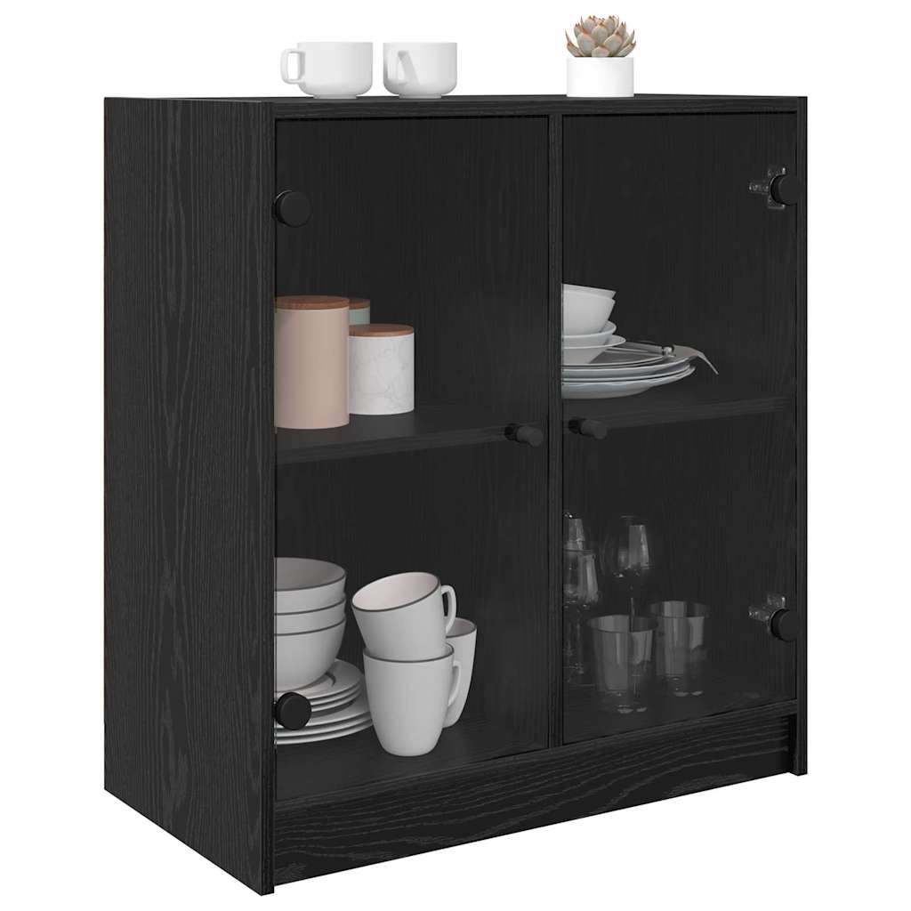 vidaXL Βοηθητικό ντουλάπι Μαύρη Οξυά 68 x 37 x 75,5 εκ