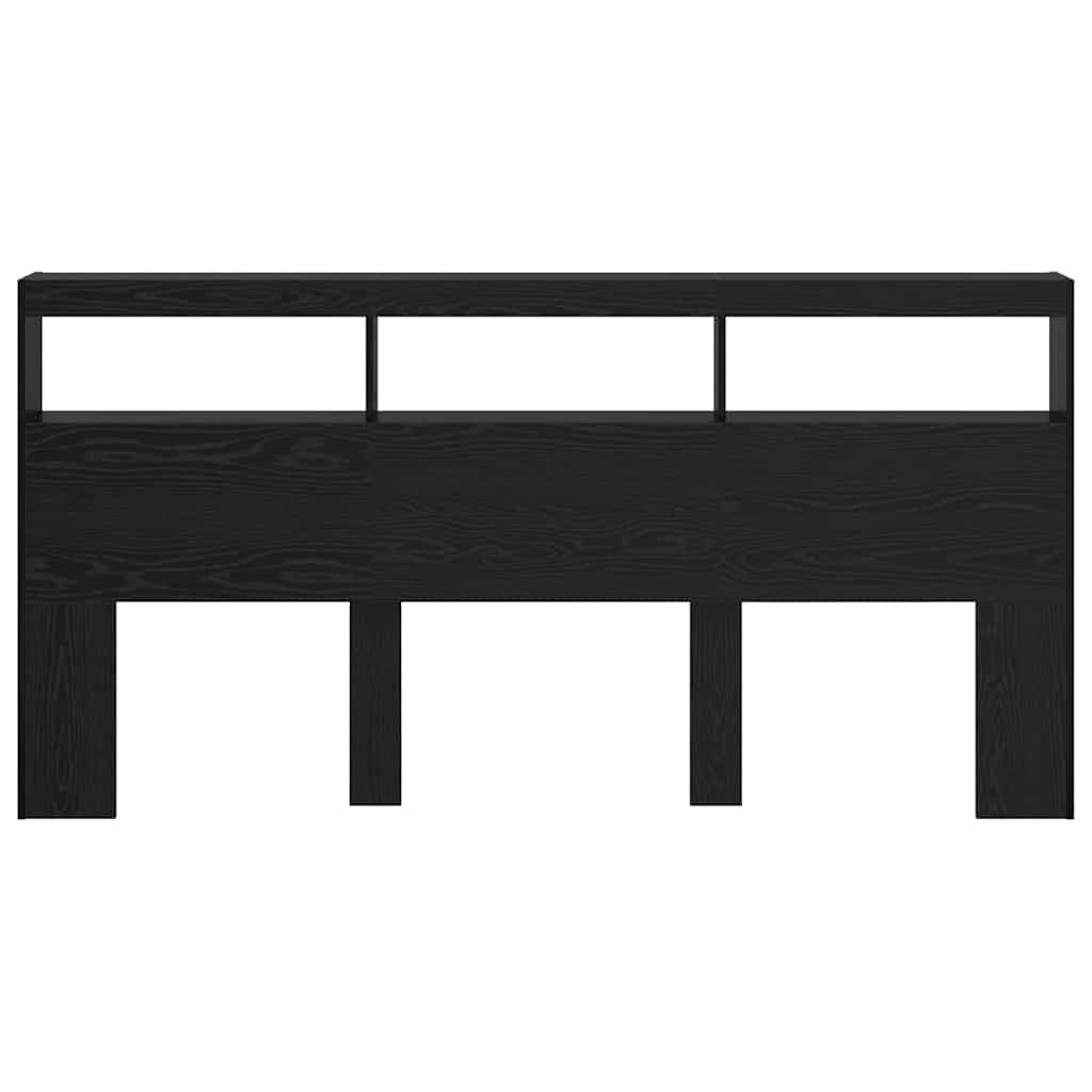 vidaXL Κεφαλάρι Μαύρη Οξυά 200 x 17 x 102 cm Επεξεργασμένο ξύλο