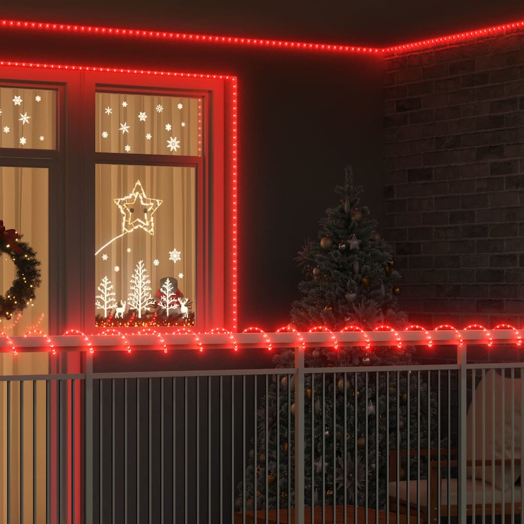vidaXL Φωτιστικό Συρματόσχοινο με 240 LED Κόκκινο 10 m PVC
