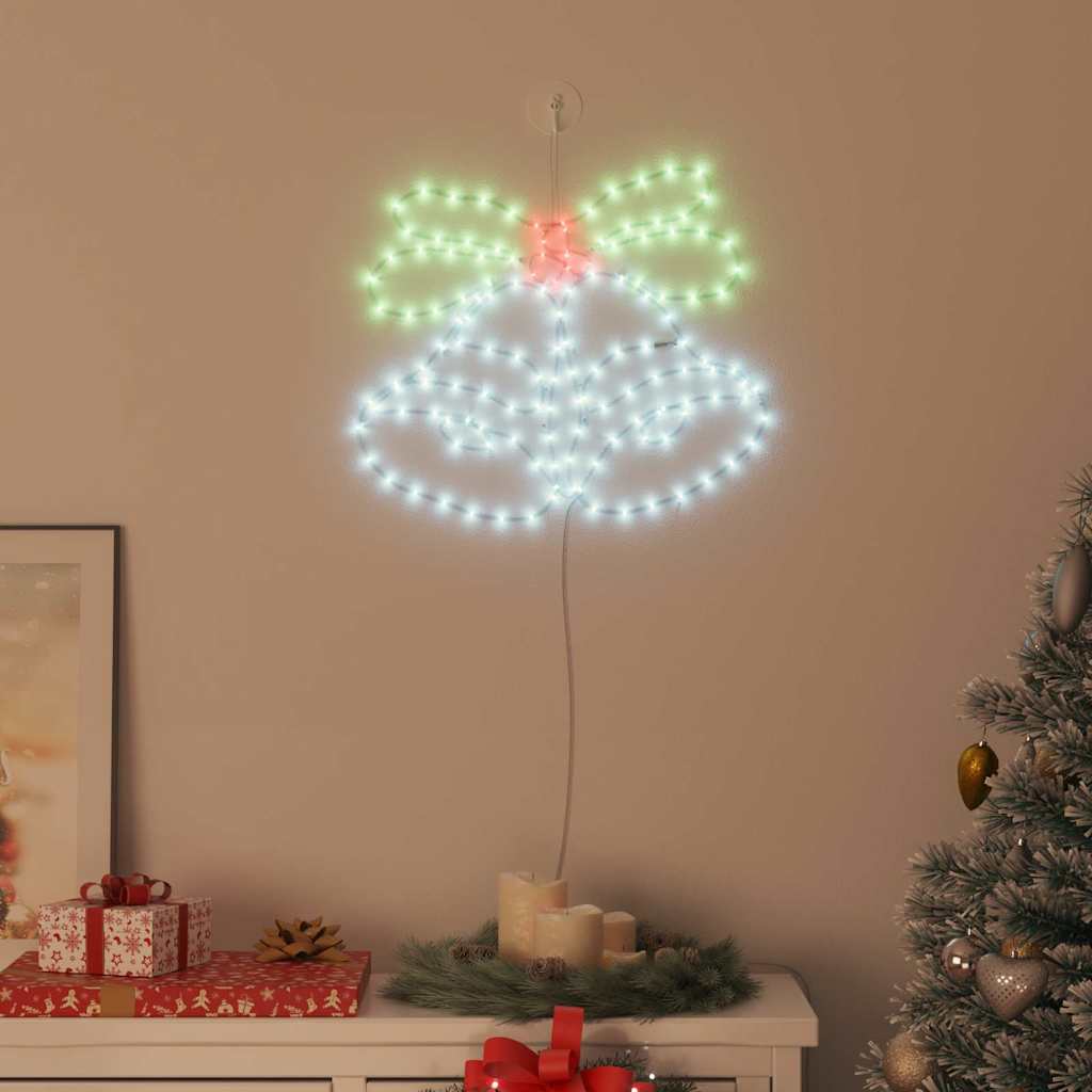 vidaXL Χριστουγεννιάτικη Καμπάνα με 144 LED Πολύχρωμο 56 x 46 εκ. PVC