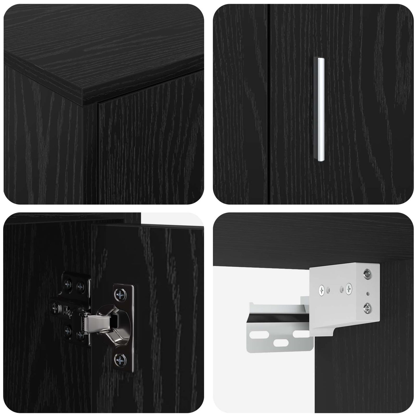vidaXL Σετ επίπλου τηλεόρασης 4 pcs Μαύρη Οξυά Επεξεργασμένο ξύλο