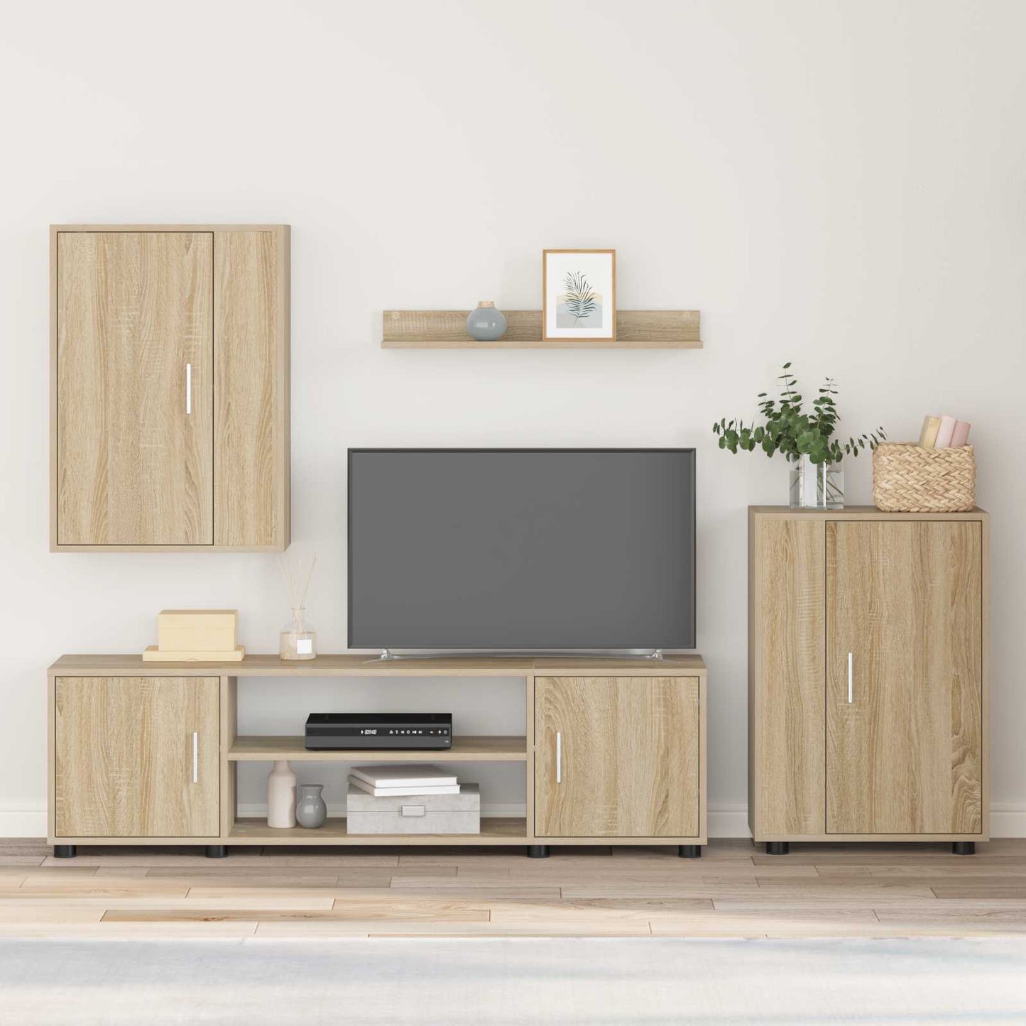 vidaXL Σετ επίπλου τηλεόρασης 4 pcs Δρύς Sonoma Επεξεργασμένο ξύλο