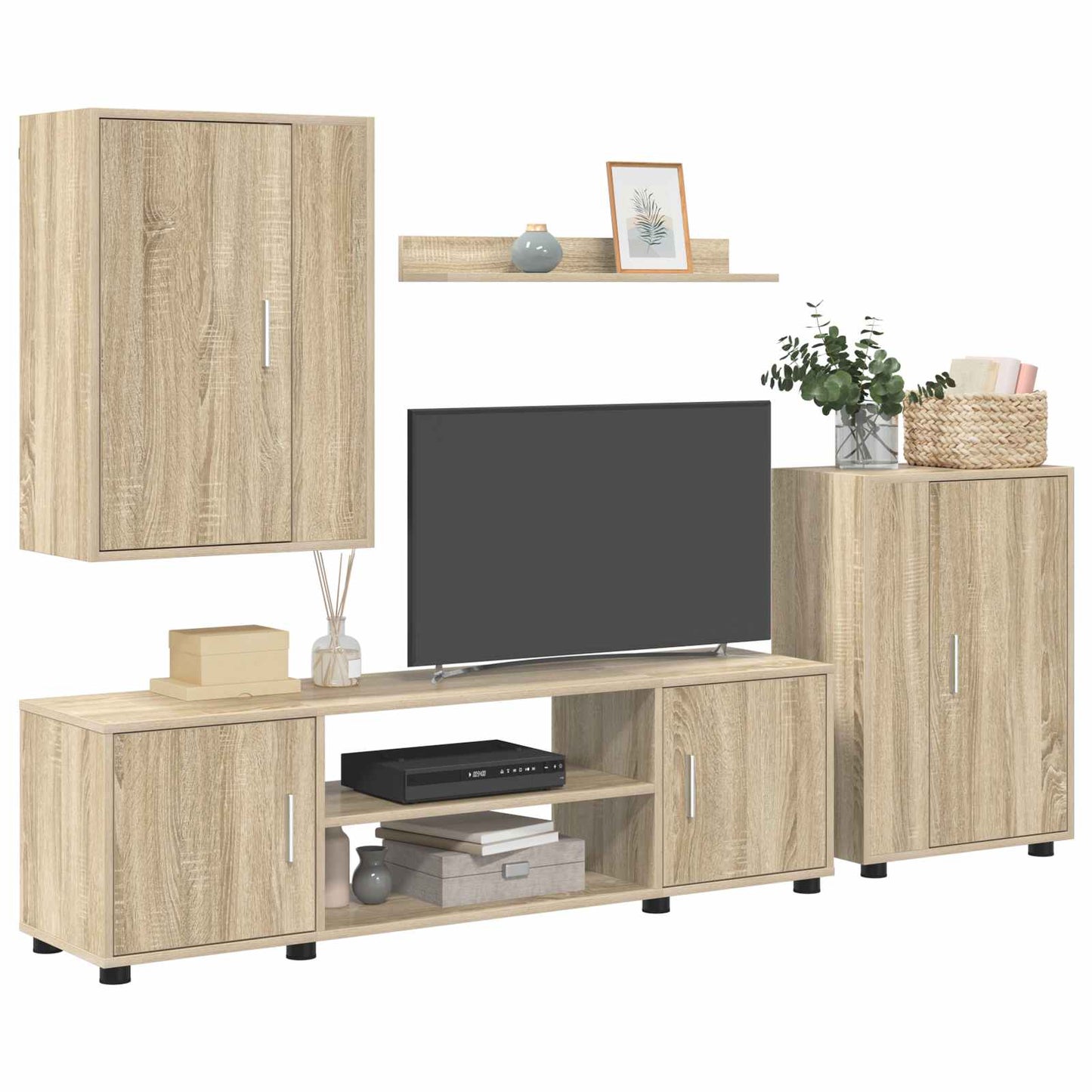 vidaXL Σετ επίπλου τηλεόρασης 4 pcs Δρύς Sonoma Επεξεργασμένο ξύλο