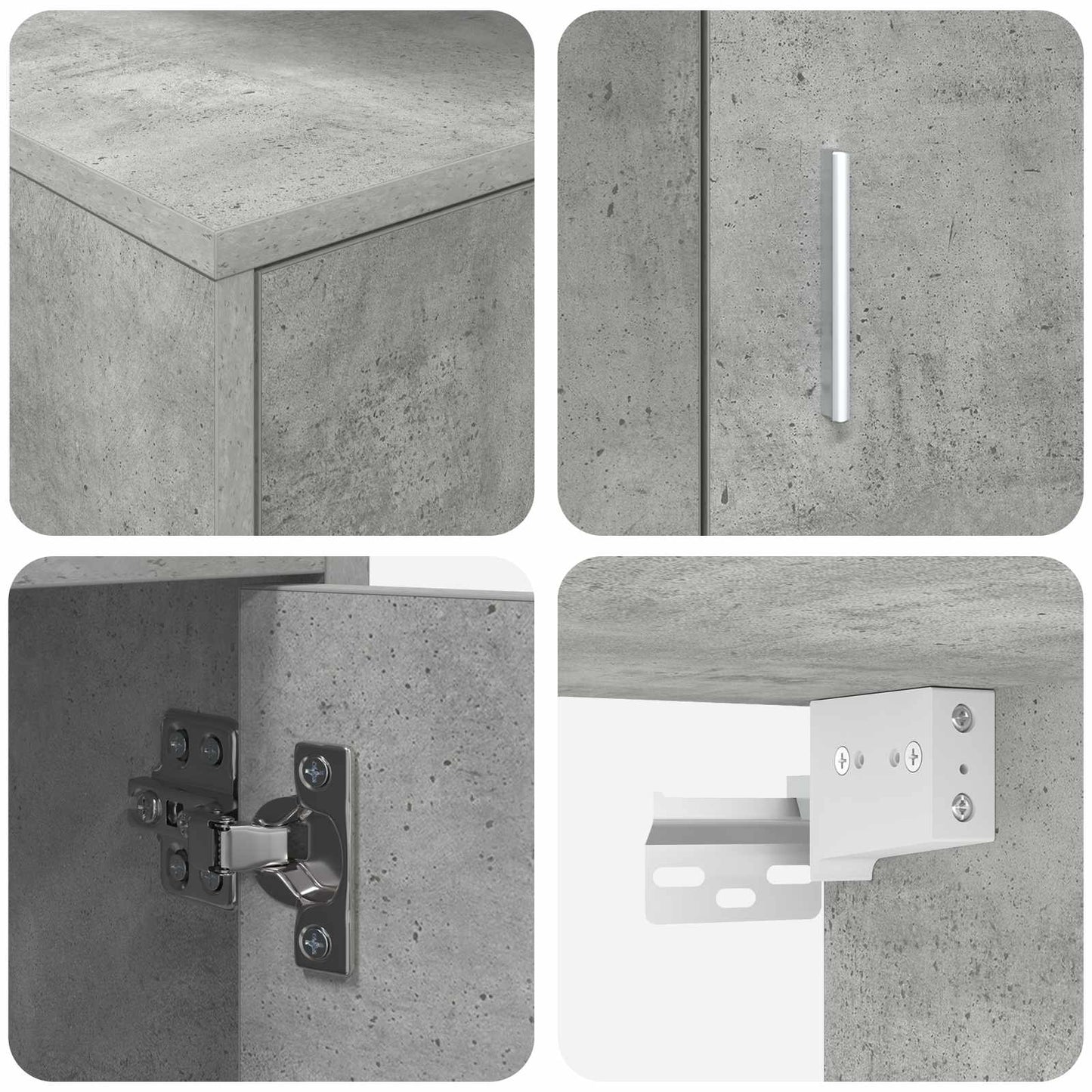 vidaXL Σετ επίπλου τηλεόρασης 4 pcs Σκυρόδεμα Γκρι Επεξεργασμένο ξύλο