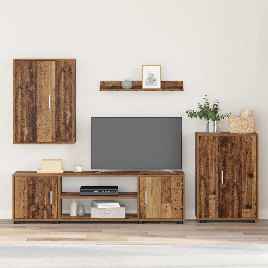 vidaXL Σετ 4 τεμαχίων για ντουλάπα τηλεόρασης 4 pcs Παλιό ξύλο