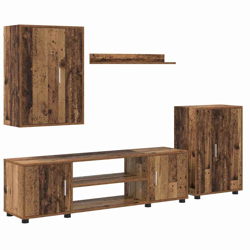 vidaXL Σετ 4 τεμαχίων για ντουλάπα τηλεόρασης 4 pcs Παλιό ξύλο