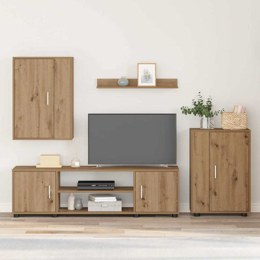 vidaXL Σετ 4 τεμαχίων για ντουλάπα τηλεόρασης 4 pcs artisan δρυς