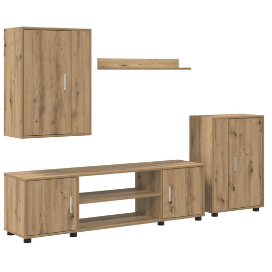 vidaXL Σετ επίπλου τηλεόρασης 4 pcs Artisan Oak Επεξεργασμένο ξύλο