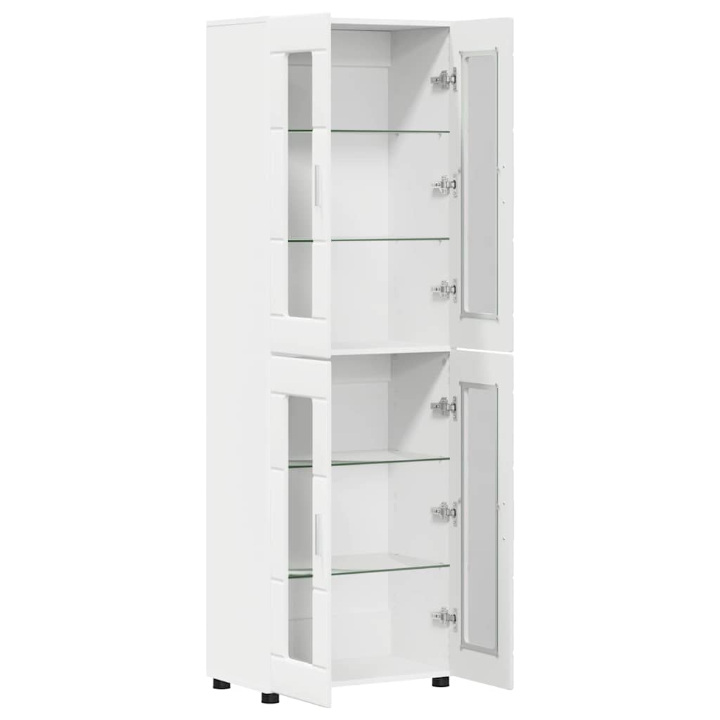 vidaXL Highboard με ράφι Λευκό 60 x 35 x 182 εκ. Επεξεργασμένο ξύλο