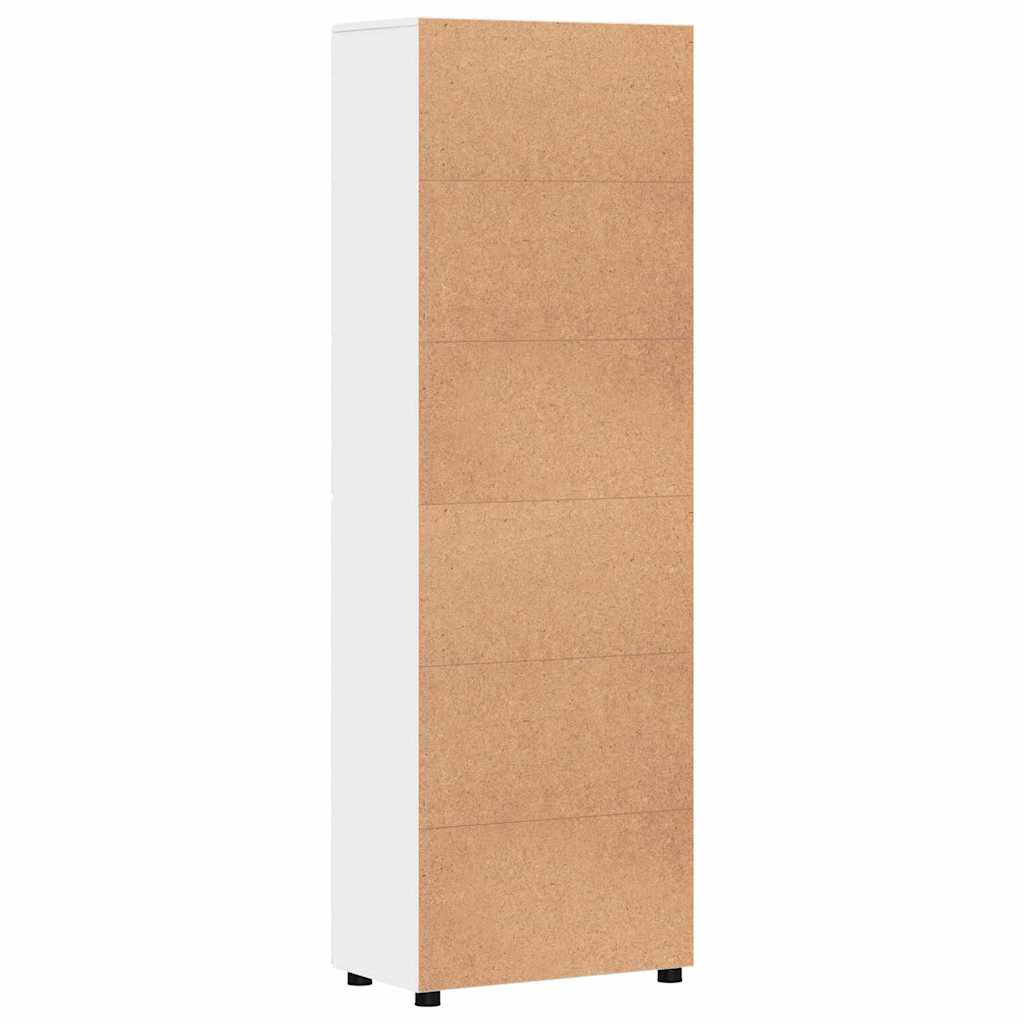 vidaXL Highboard με ράφι Λευκό 60 x 35 x 182 εκ. Επεξεργασμένο ξύλο