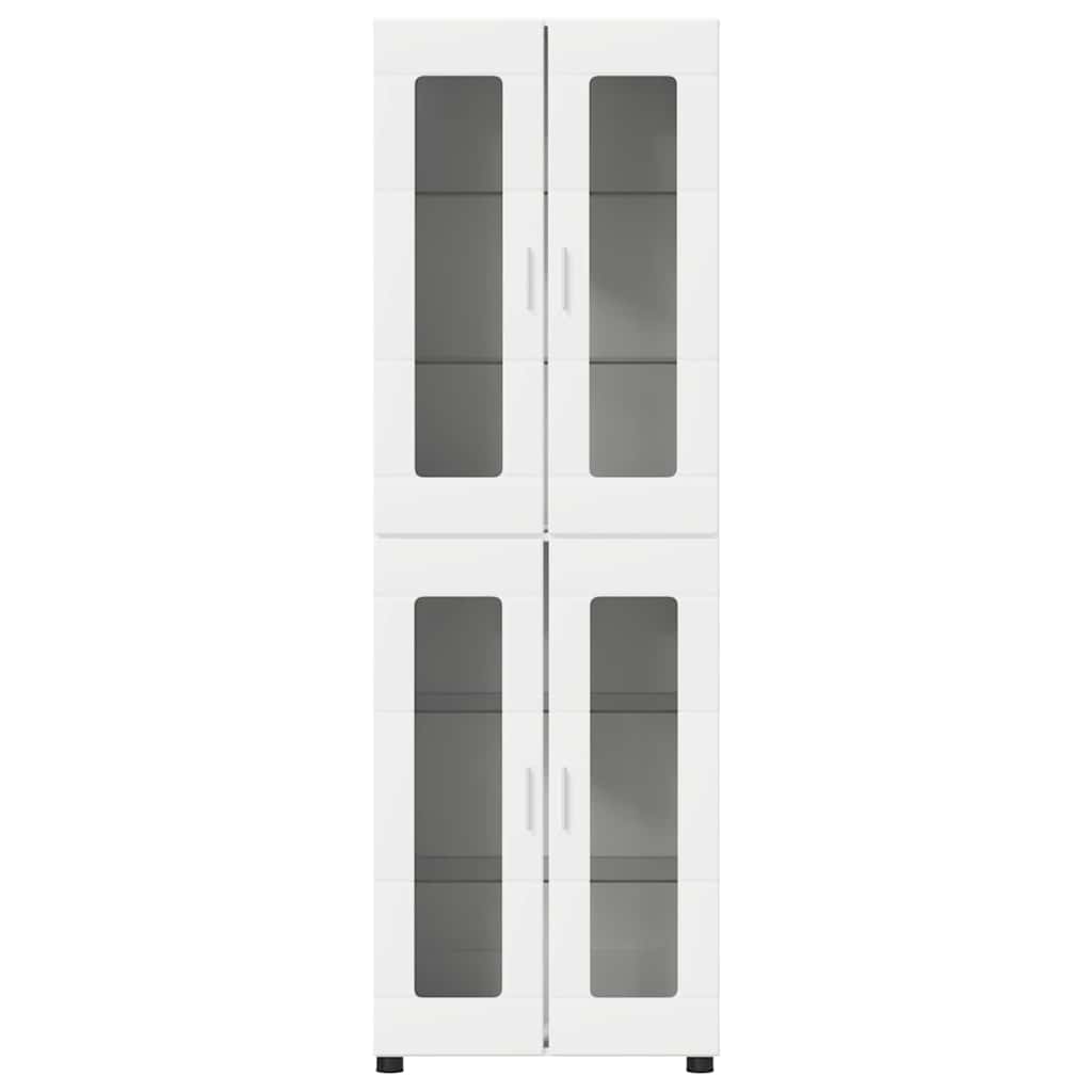 vidaXL Highboard με ράφι Λευκό 60 x 35 x 182 εκ. Επεξεργασμένο ξύλο