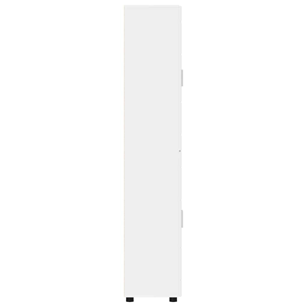 vidaXL Highboard με ράφι Λευκό 60 x 35 x 182 εκ. Επεξεργασμένο ξύλο