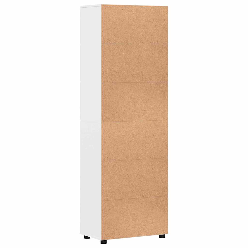 vidaXL Highboard με ράφι Υψηλής γυαλάδας λευκό 60 x 35 x 182 εκ.