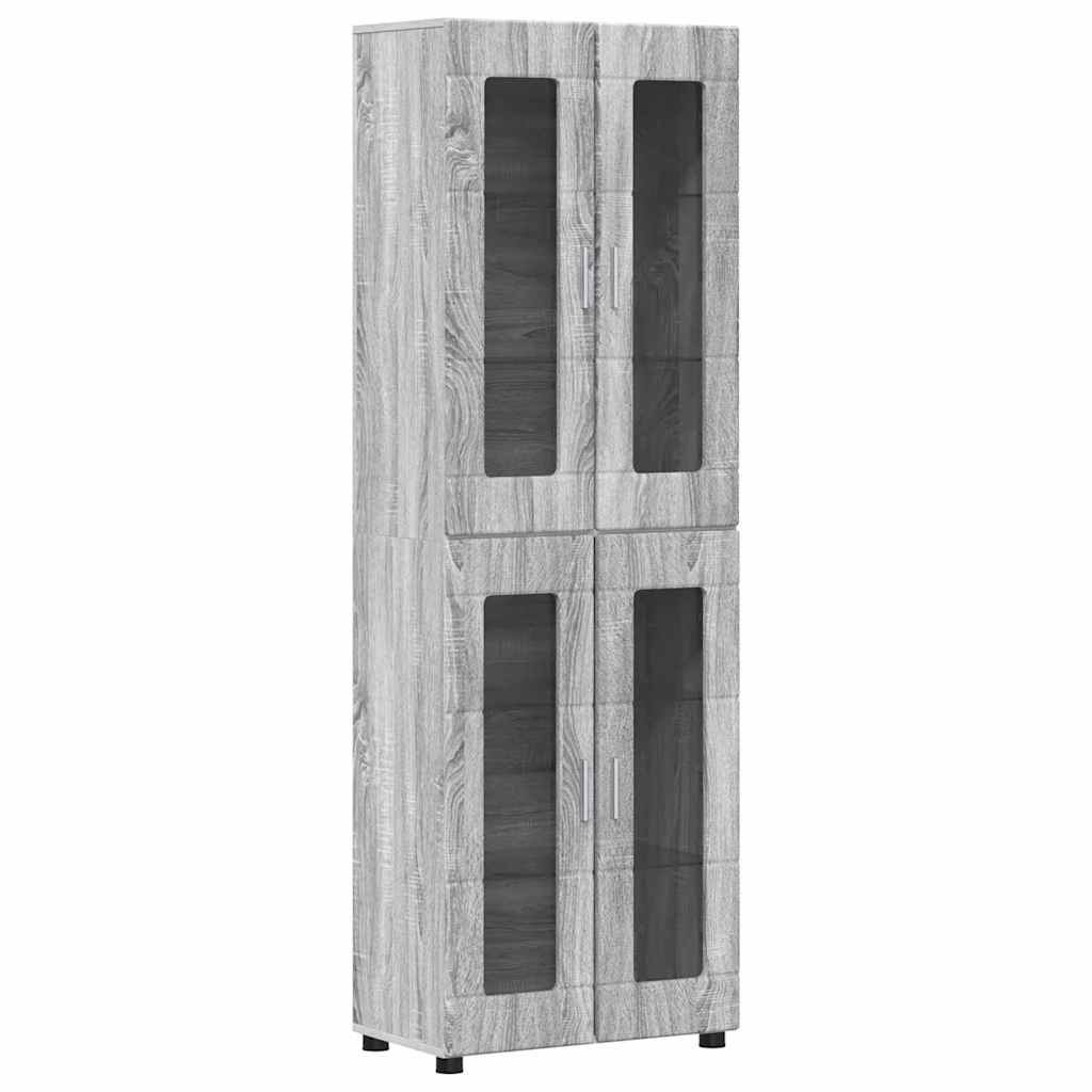 vidaXL Highboard με ράφι FLORIN Γκρίζο Σονομα 60 x 35 x 182 εκ.