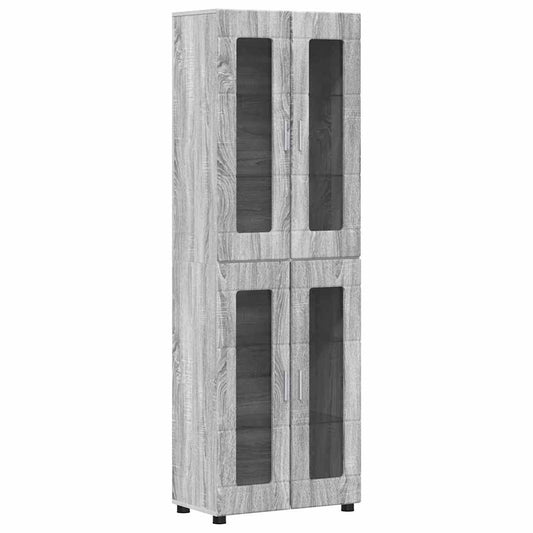 vidaXL Highboard FLORIN 60 x 35 x 182 εκ. Γκρίζο Σονομα
