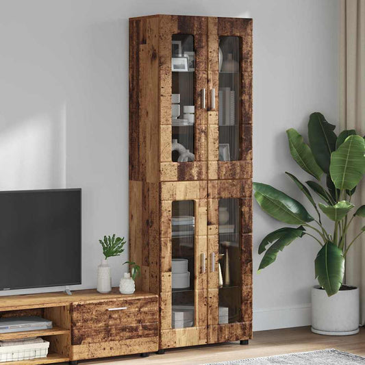 vidaXL Highboard με ράφι με πόρτα FLORIN Παλιό ξύλο 60 x 35 x 182 εκ.