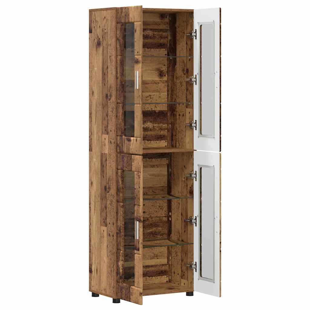 vidaXL Highboard με ράφι με πόρτα FLORIN Παλιό ξύλο 60 x 35 x 182 εκ.