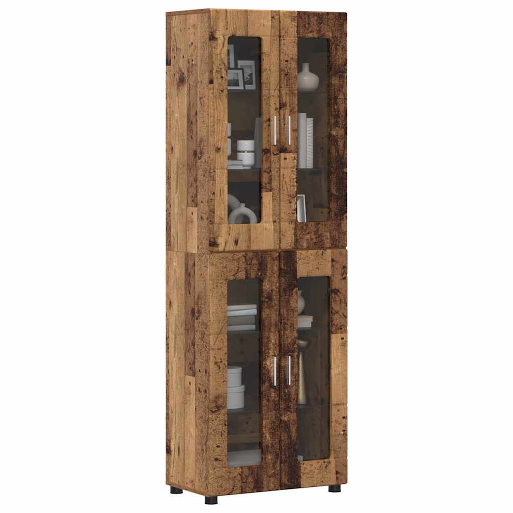 vidaXL Highboard με ράφι με πόρτα FLORIN Παλιό ξύλο 60 x 35 x 182 εκ.