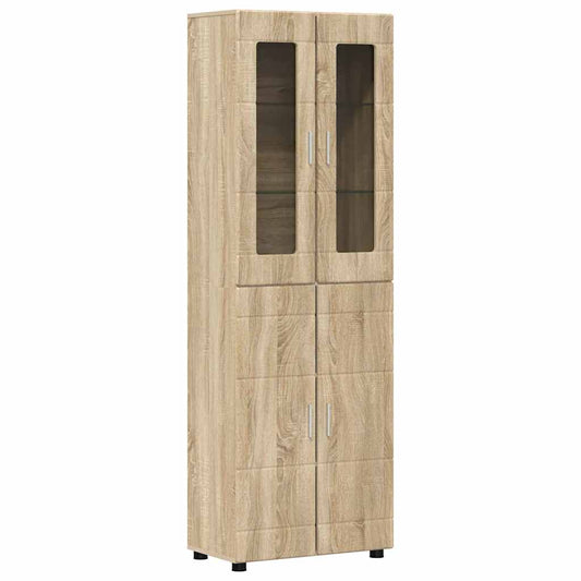 vidaXL Highboard με ράφι με πόρτα FLORIN Δρύς Sonoma 60 x 35 x 182 εκ.