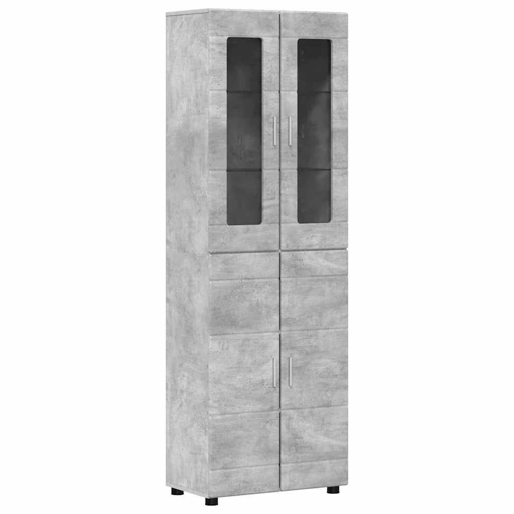vidaXL Highboard με ράφι FLORIN Σκυρόδεμα Γκρι 60 x 35 x 182 εκ.