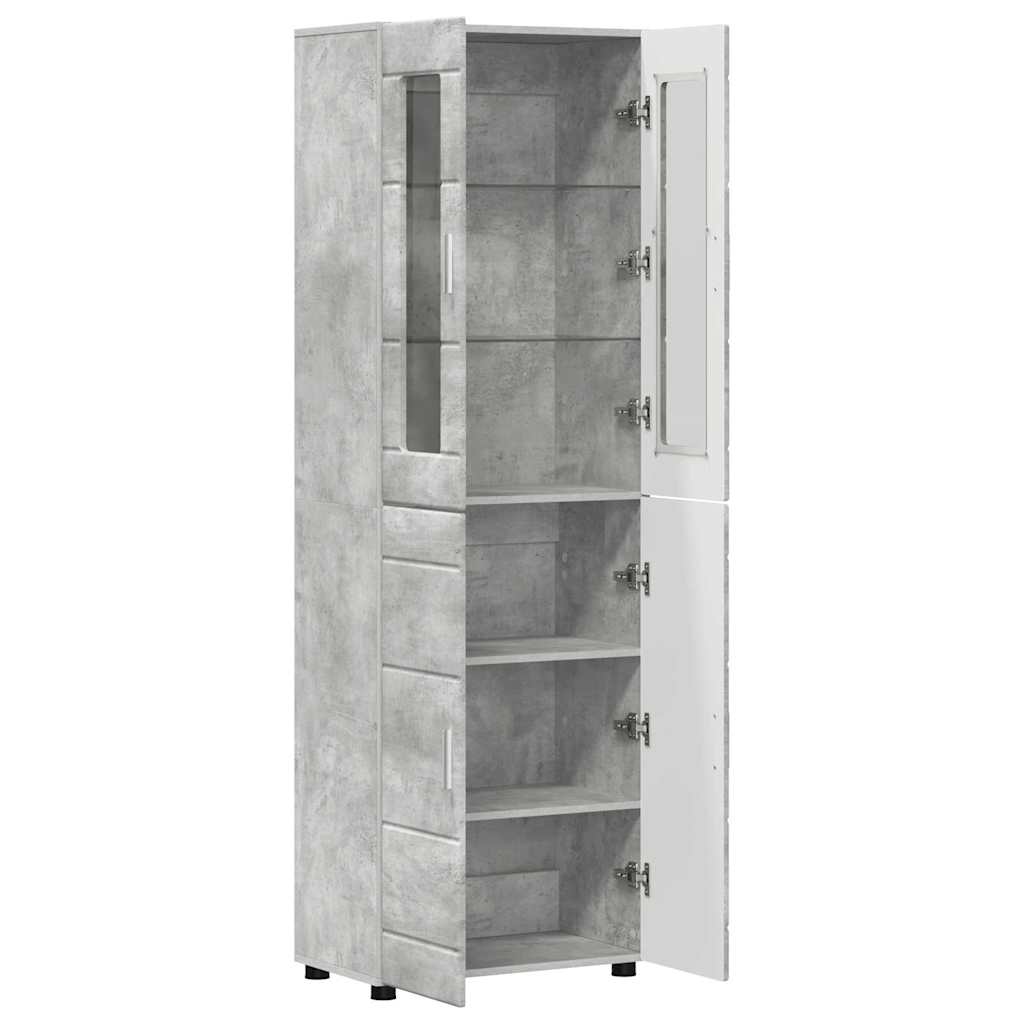 vidaXL Highboard με ράφι FLORIN Σκυρόδεμα Γκρι 60 x 35 x 182 εκ.