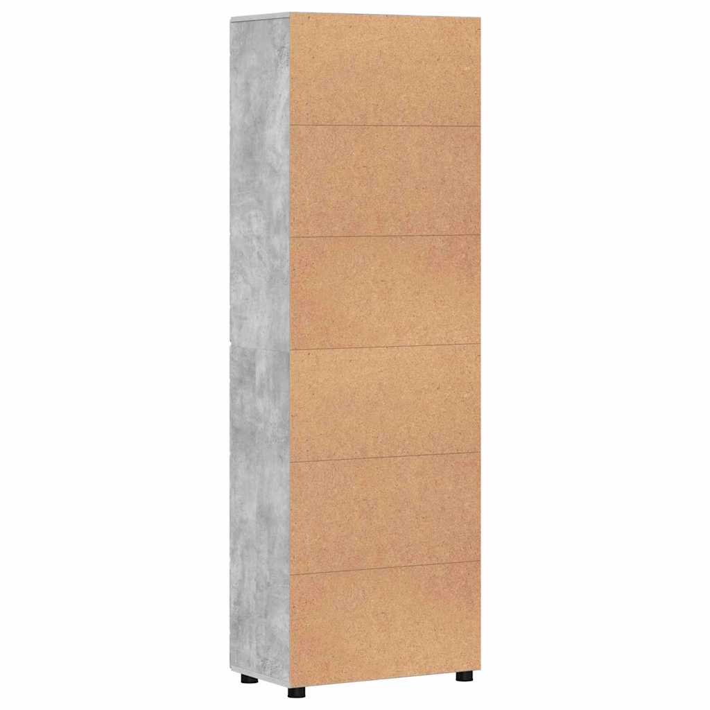 vidaXL Highboard με ράφι FLORIN Σκυρόδεμα Γκρι 60 x 35 x 182 εκ.