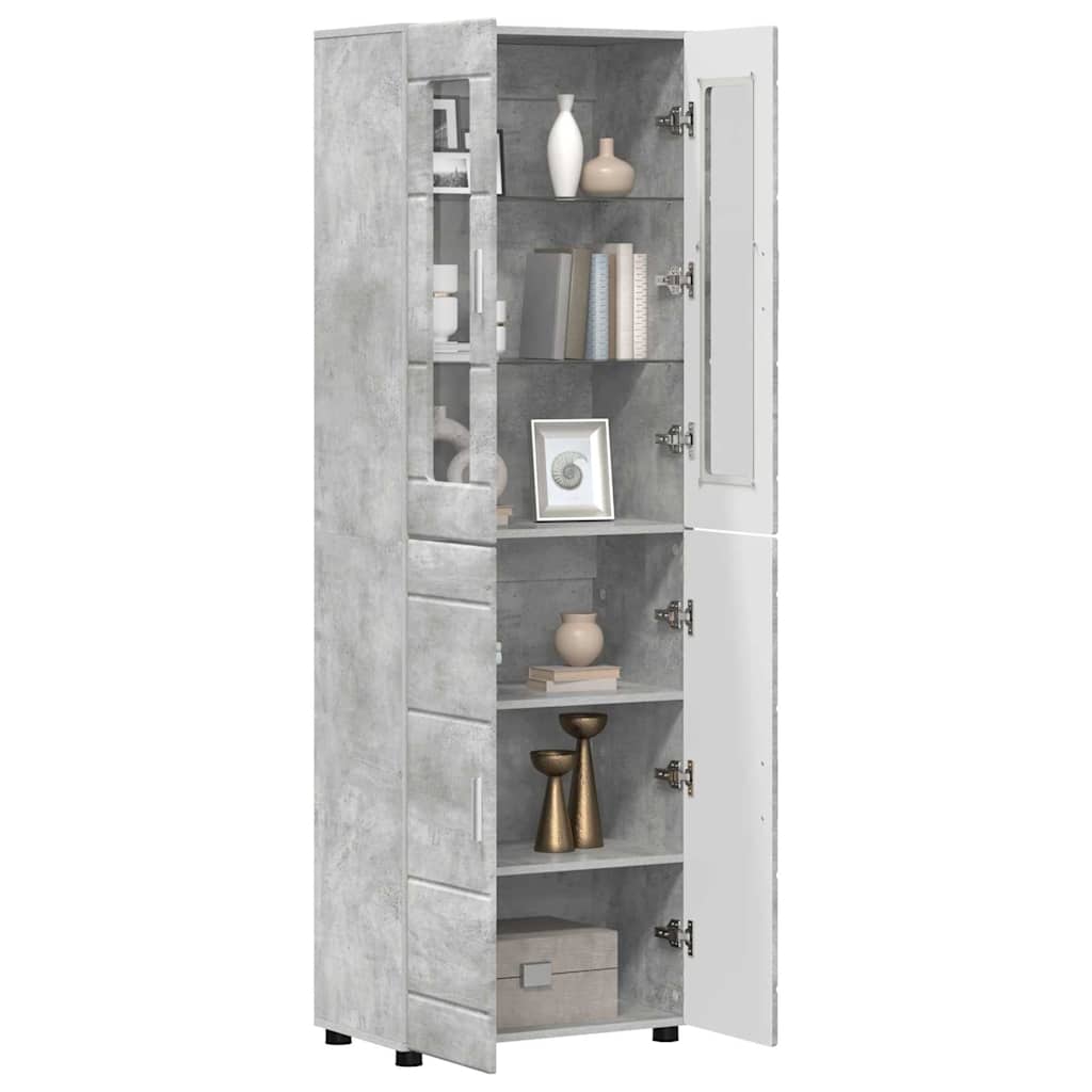 vidaXL Highboard με ράφι FLORIN Σκυρόδεμα Γκρι 60 x 35 x 182 εκ.