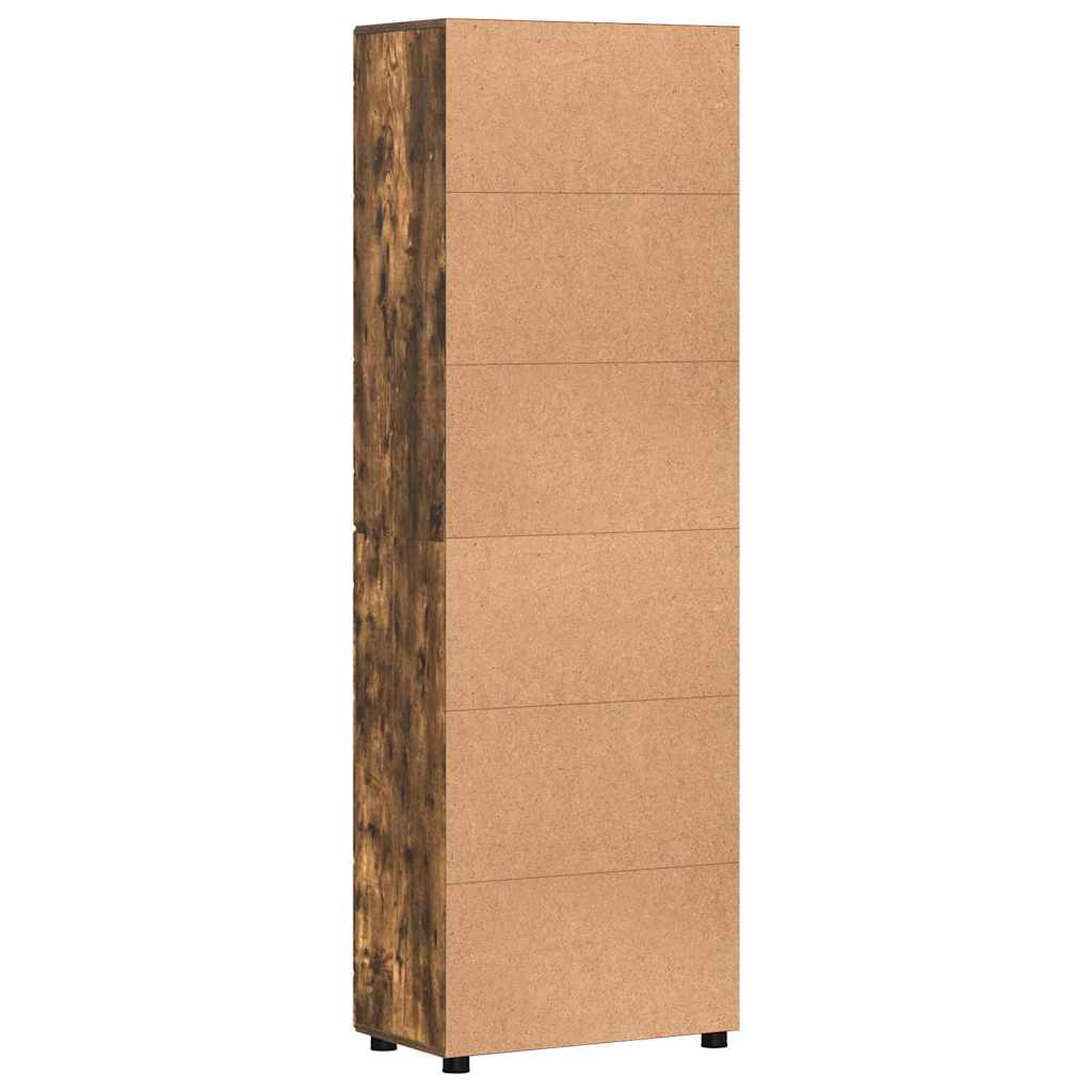 vidaXL Highboard με ράφι FLORIN Καπνιστό Δρύς 60 x 35 x 182 εκ.