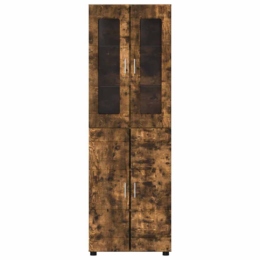 vidaXL Highboard με ράφι FLORIN Καπνιστό Δρύς 60 x 35 x 182 εκ.