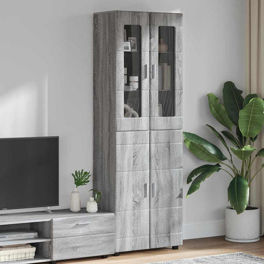 vidaXL Highboard FLORIN 60 x 35 x 182 εκ. Γκρίζο Σονομα